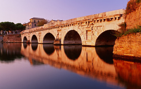 The bridge over the river, Italy