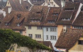 Верхушки крыш, Schaffhausen, Швейцария