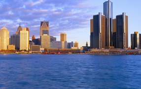 Детройт в восходе солнца США