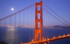 Moonrise Over San Francisco / California / USA