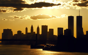 Manhattan at sunset / New York / USA