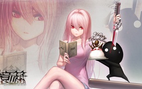 Anime girl with a book