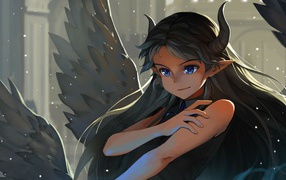 Аниме девочка с рогами