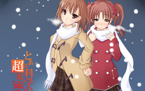 Girls in winter clothes