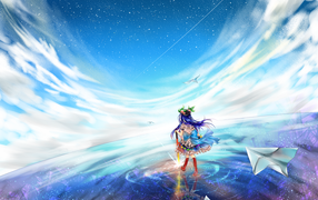 Рисунок с бумажным самолетиком