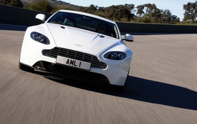 Aston Martin V8 on the highway