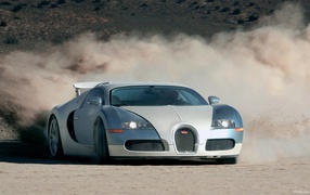 Bugatti on a dusty road