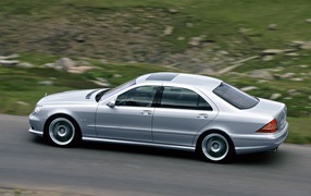 Grey Mercedes-Benz S65 AMG on the road