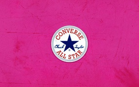 Converse logo in pink background