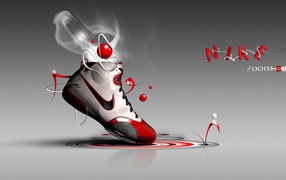 Абстрактный рисунок с кроссовком