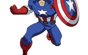 Капитан Америка на белом фоне