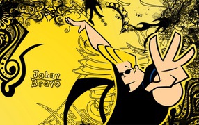 Джонни Браво на желтом фоне
