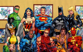 Лига Справедливости позирует для снимка