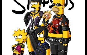 The Simpsons in black