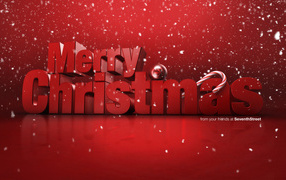 Congratulation on Christmas Day on red background