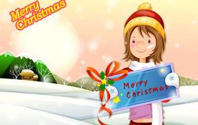 Девочка с пожеланием на рождество