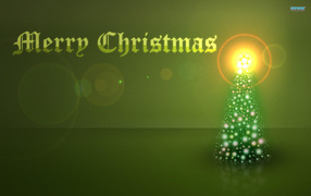 Green picture with shimmering on Christmas tree