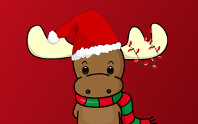 Грустный олень на рождество