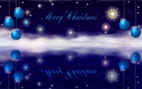 Wish in blue colors on Christmas