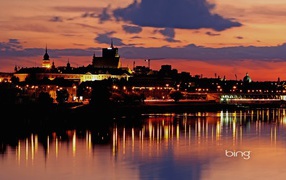 Городской пейзаж с огнями