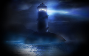 Маяк в синей ночи
