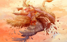 Аниме девочка в фантастическом платье