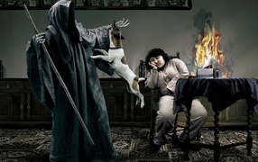 Собака защищает хозяина от смерти