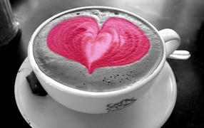 Coffee with foam heart