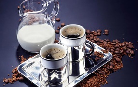 	 Black coffee and milk