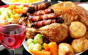 Курица с вином