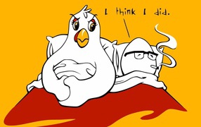 Яйцо курит в постели