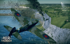 War Thunder американский военный самолет принял удар