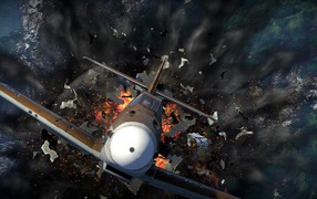 War Thunder самолет в огне