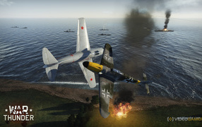 War Thunder planes battling in the sky