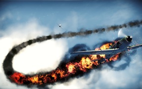 War Thunder war plane has been hit