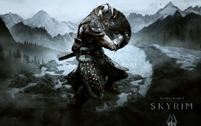 Воин из видео игры в горах