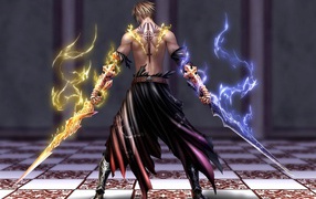 Воин с горящими мечами