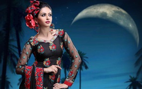 Девушка в цветастом платье