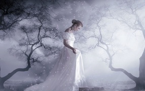 Girl in a white dress