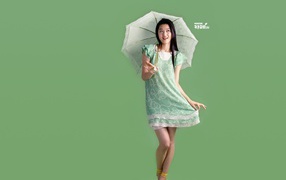Корейская девушка с зонтом