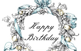 Поздравительная картинка на день рождения, белый фон