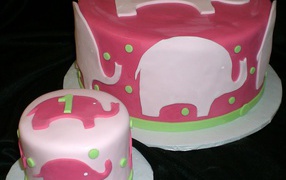 Розовый слон торт на день рождения