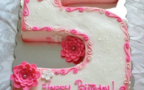 Торт ко дню рождения в форме номера 5