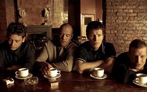 Lock, Stock and Two Smoking Barrels are drinking coffee