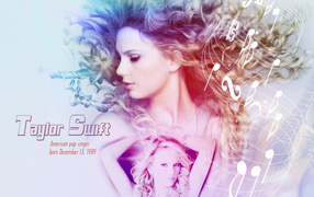 Taylor Swift в окружении музыки