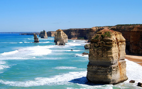Stone pillars on the beach Australia