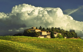 Landscape with a storm cloud