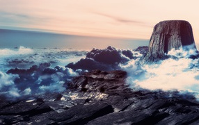 Горный пейзаж выше облаков