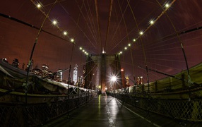 	 Suspension bridge with lights