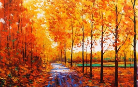 the orange colors of the autumn